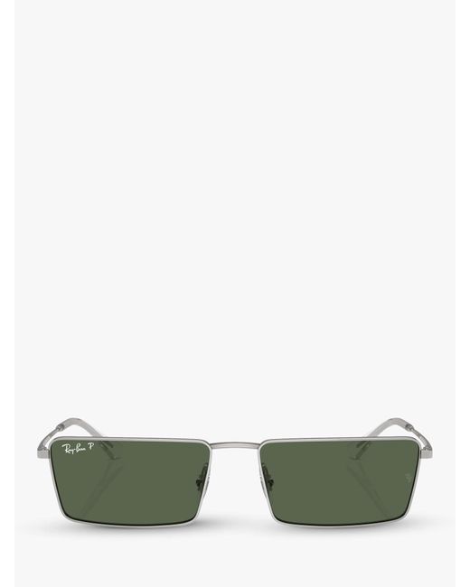 Ray-Ban Green Rb3741 Polarised Rectangular Sunglasses
