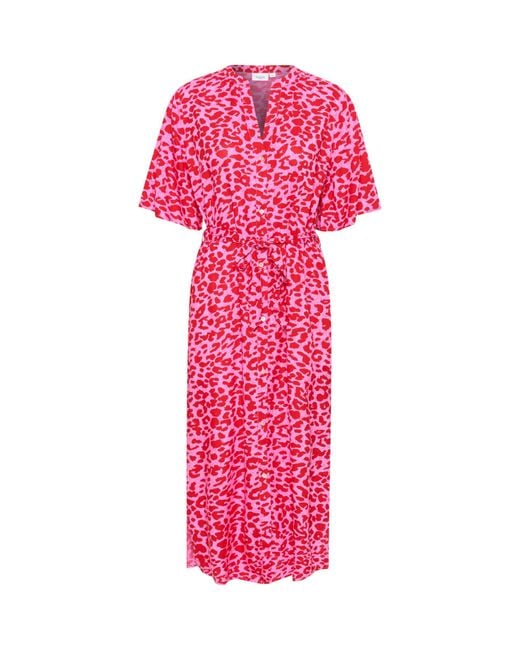 Saint Tropez Pink Zazia Short Sleeve Button Maxi Dress