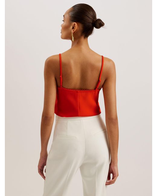 Ted Baker Red Andreno Scallop Trim Cami Top