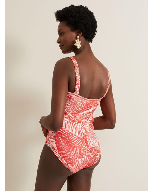 Phase Eight Pink Fern Print Swimsuit