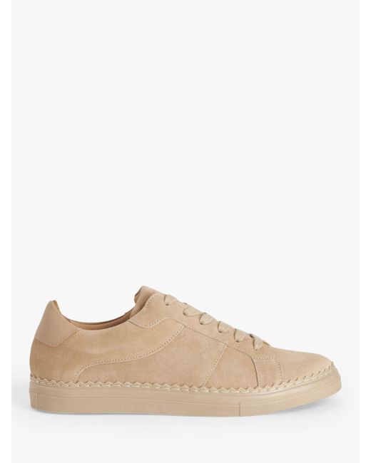 John Lewis Natural Freya Suede Lace Up Trainers