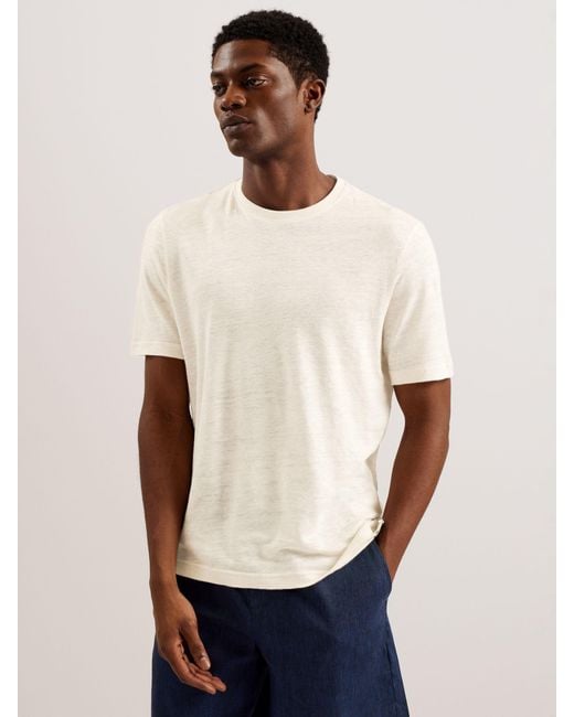 Ted Baker Natural Flinlo Linen T-shirt for men