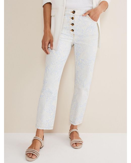 Phase Eight Natural Cordelia Floral Print Jeans