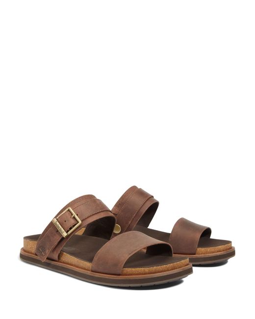 Timberland Brown Amalfi Vibes Leather Sandals for men