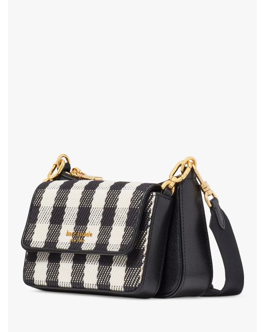 Kate Spade White Double Up Gingham Cross Body Bag