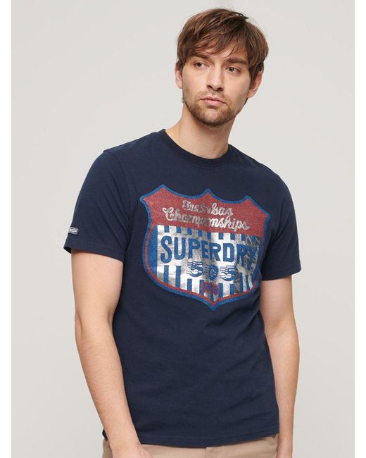 Superdry Blue Gasoline Workwear T-shirt for men
