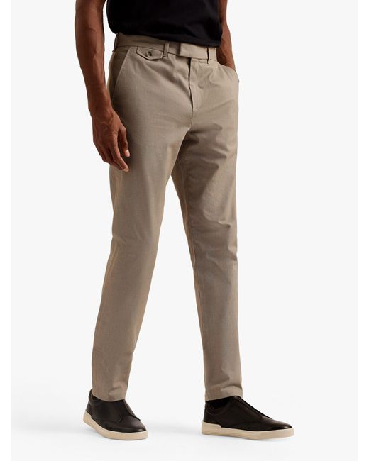Ted Baker Natural Turney Slim Fit Dobby Chinos for men