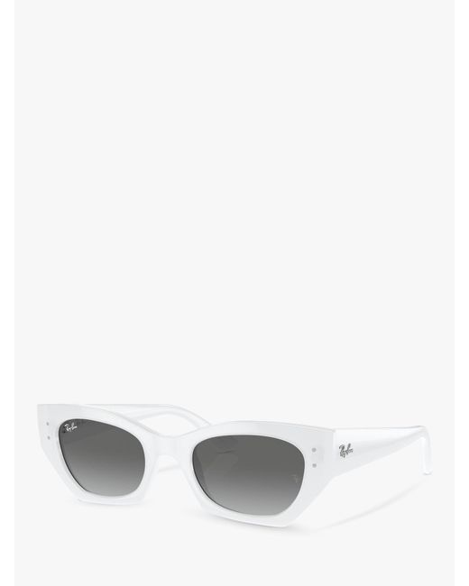 Ray-Ban White Rb4430 Rectangular Sunglasses