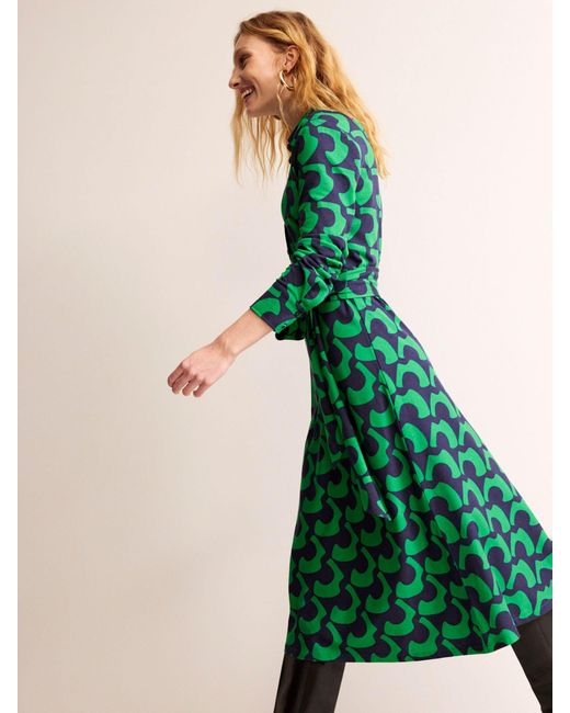 Boden Green Laura Jersey Midi Shirt Dress
