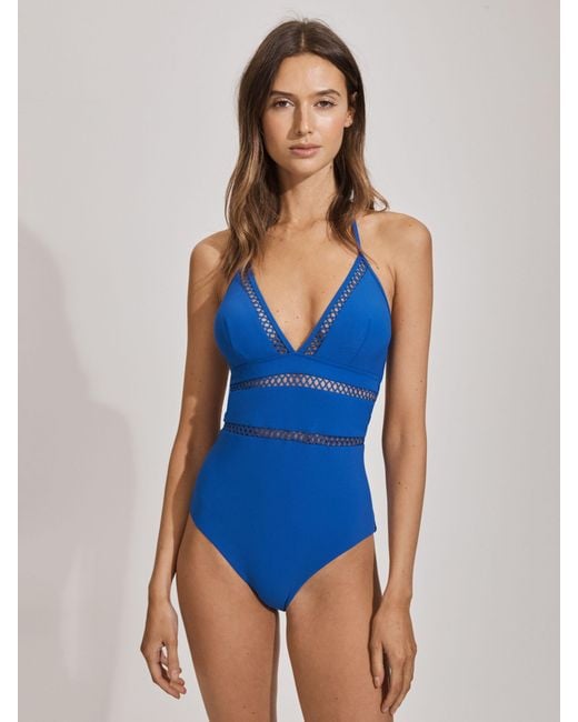 Reiss Blue Gia Halterneck Swimsuit