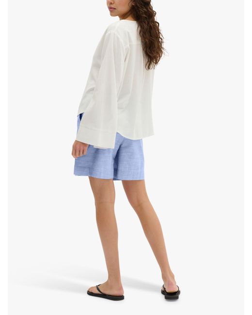 My Essential Wardrobe Blue Skye Stripe Cotton Shorts