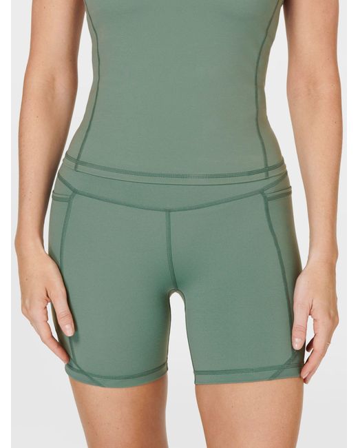 Sweaty Betty Green Aerial 6" Workout Shorts