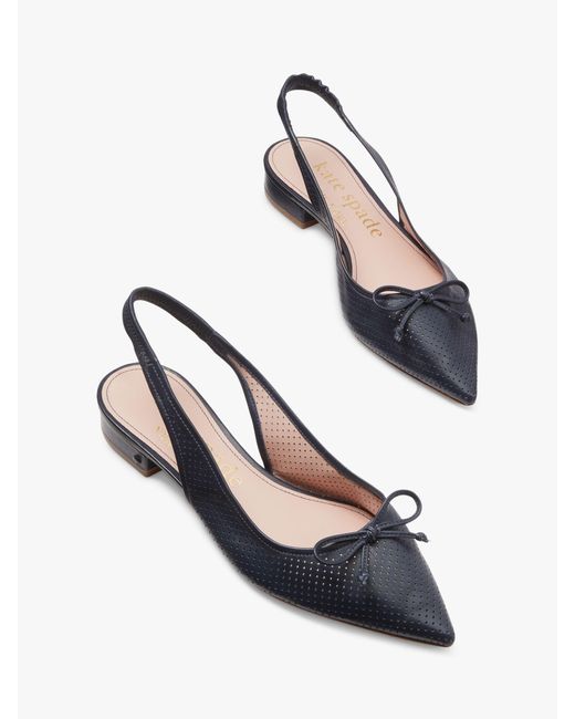 Kate Spade Blue Veronica Perforated Leather Pointed Pumps