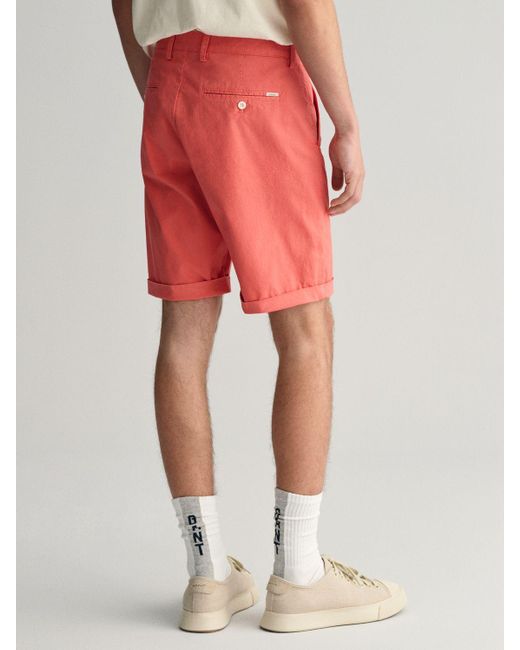 Gant Red Regular Fit Chino Shorts for men