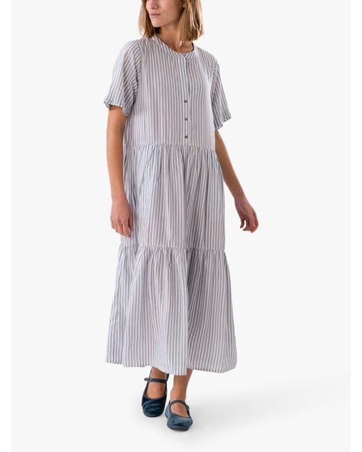 Lolly's Laundry White Fie Striped Maxi Dress