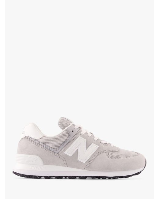 New Balance White 574 Suede Mesh Trainers