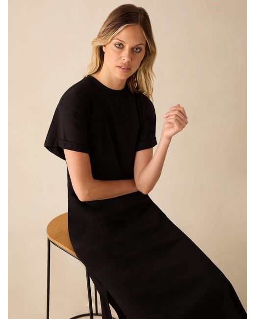 Ro&zo Black Jersey T-shirt Midi Dress