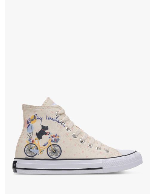 Radley White Canvas Logo High Top Trainers