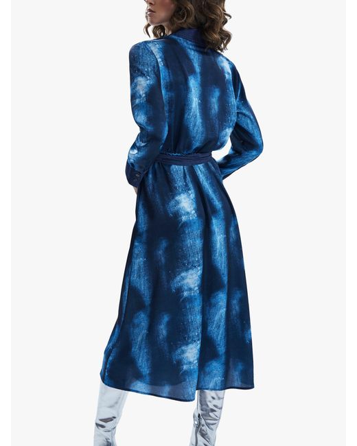 James Lakeland Blue Denim Print Midi Dress