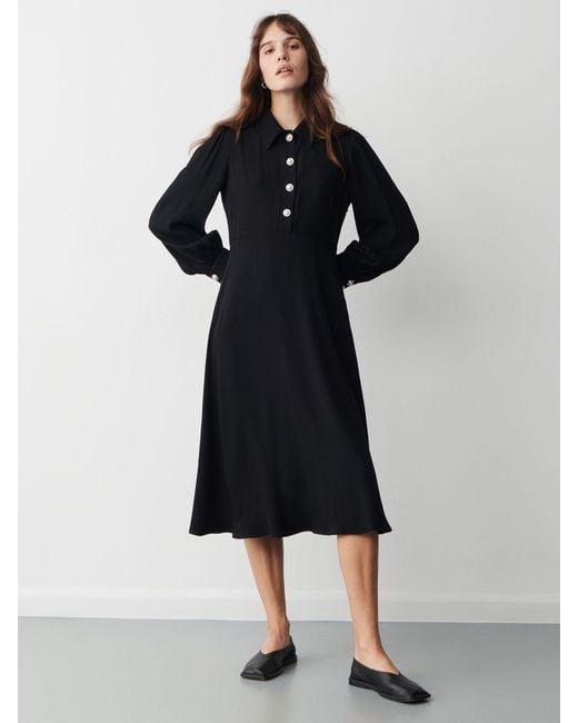 Finery London Rosa Crepe Midi Dress in Black Lyst UK