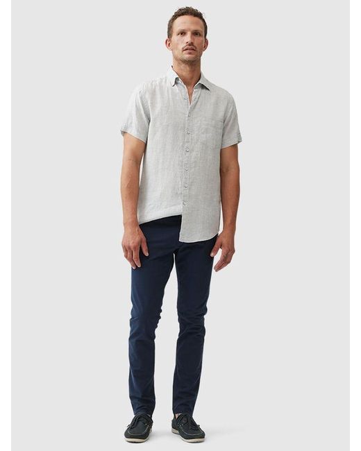 Rodd & Gunn White Palm Beach Linen Slim Fit Short Sleeve Shirt for men