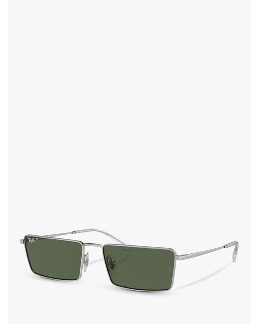 Ray-Ban Green Rb3741 Polarised Rectangular Sunglasses
