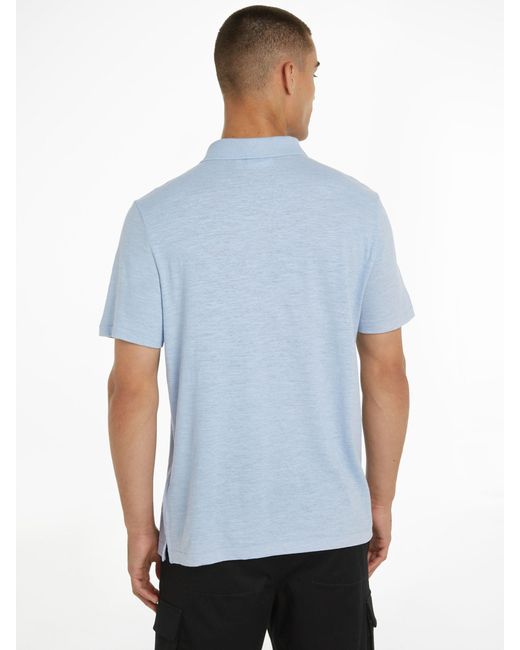 Calvin Klein Blue Organic Cotton Short Sleeve Polo Shirt for men