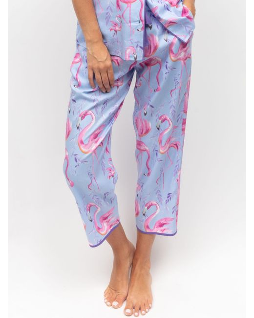 Cyberjammies White Zoey Flamingo Cropped Pyjama Bottoms