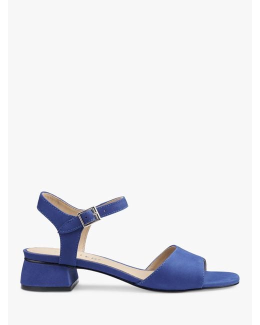 Hotter Blue Amalfi Nubuck Block Heeled Sandals