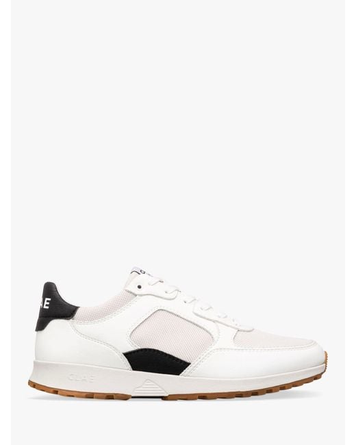 CLAE White Joshua Accent Vegan Lace Up Trainers for men