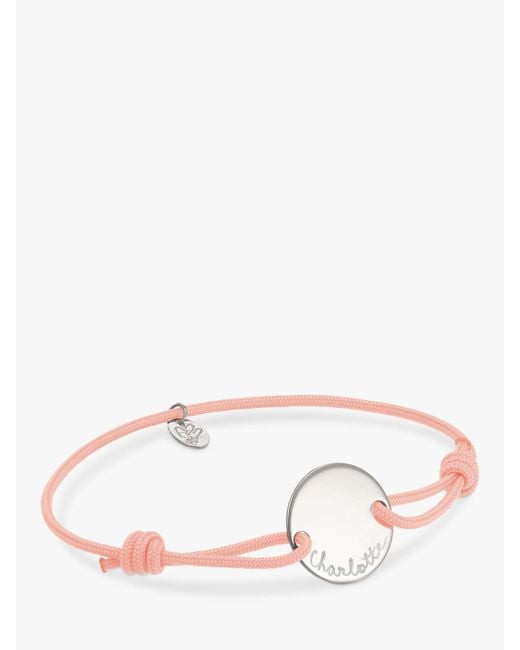 Merci Maman Pink Personalised Pastille Braided Bracelet