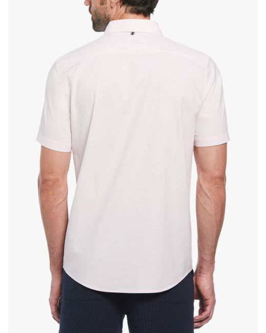 Original Penguin White Short Sleeve Stretch Oxford Shirt for men