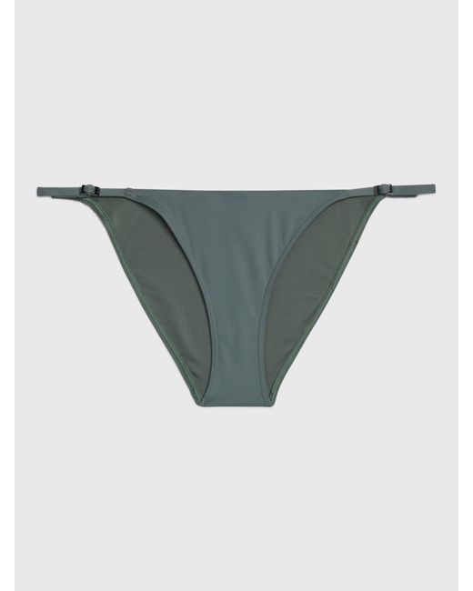Calvin Klein Gray Buckle Side Bikini Bottoms