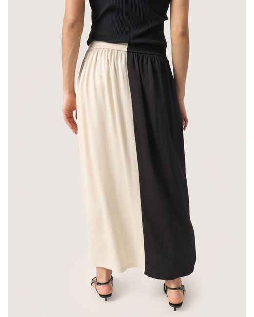 Soaked In Luxury Black Cevina Two Tone A-line Maxi Skirt