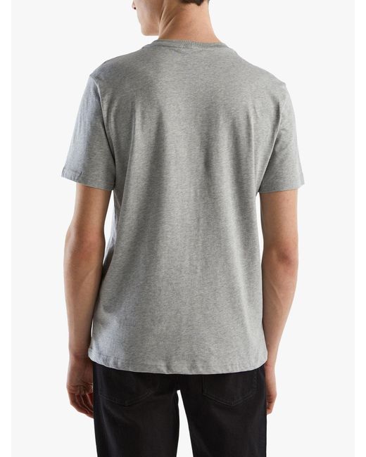 Benetton Gray Short Sleeve T-shirt for men