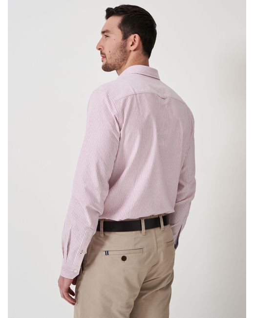Crew Pink Oxford Stripe Cotton Shirt for men