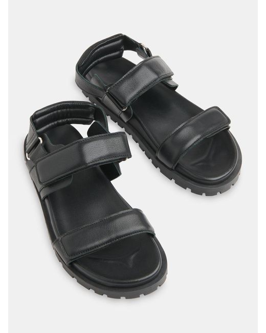 Whistles White Ria Sporty Velcro Strap Leather Sandals