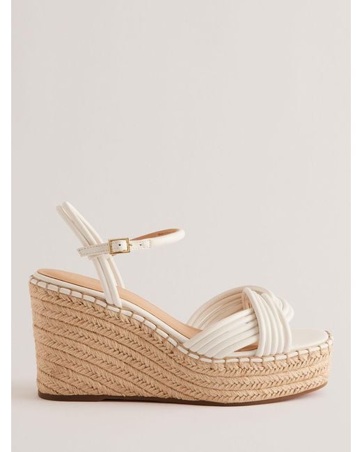 Ted Baker Natural Amaalia Wedge Leather Sandals