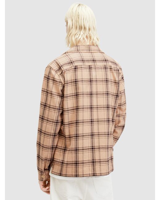 AllSaints Natural Wendel Long Sleeve Shirt for men
