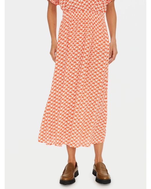 Saint Tropez Orange Tessa Abstract Print Midi Skirt