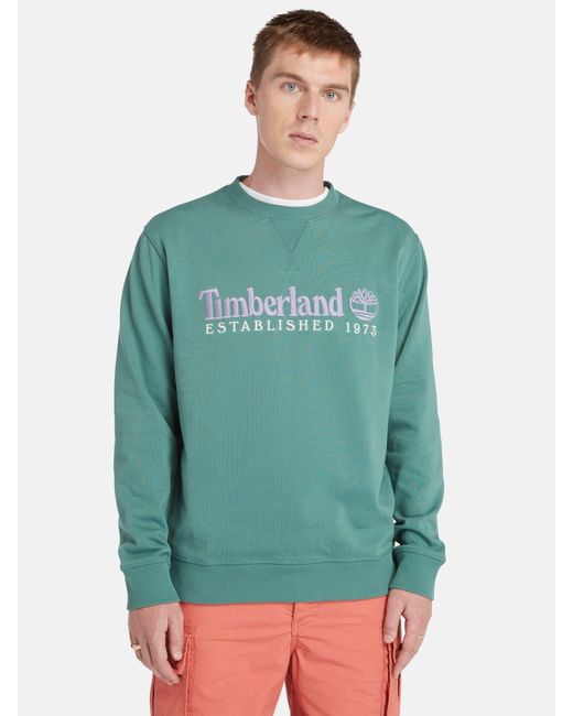 Timberland Green Embroidered Logo Crew Jumper for men