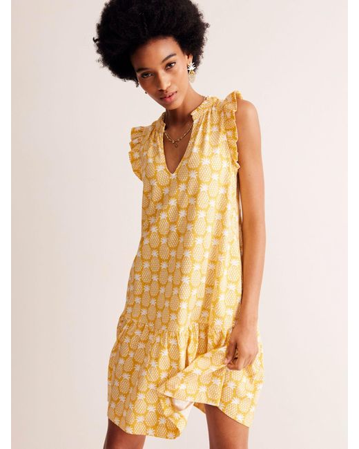 Boden Multicolor Daisy Pineapple Print Jersey Mini Dress