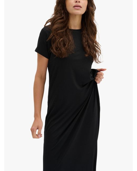 My Essential Wardrobe Black Vista Jersey Short Sleeve Maxi Dress