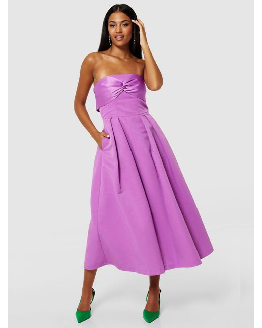 Closet Purple Strapless A-line Dress