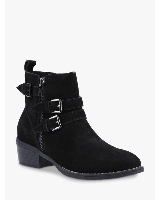 Hush Puppies Black Jenna Suede Ankle Boots
