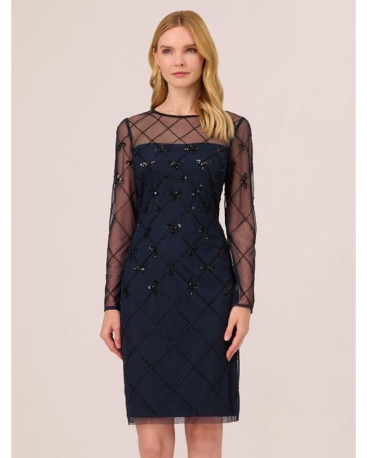Adrianna Papell Blue Papell Studio Embellished Cocktail Dress