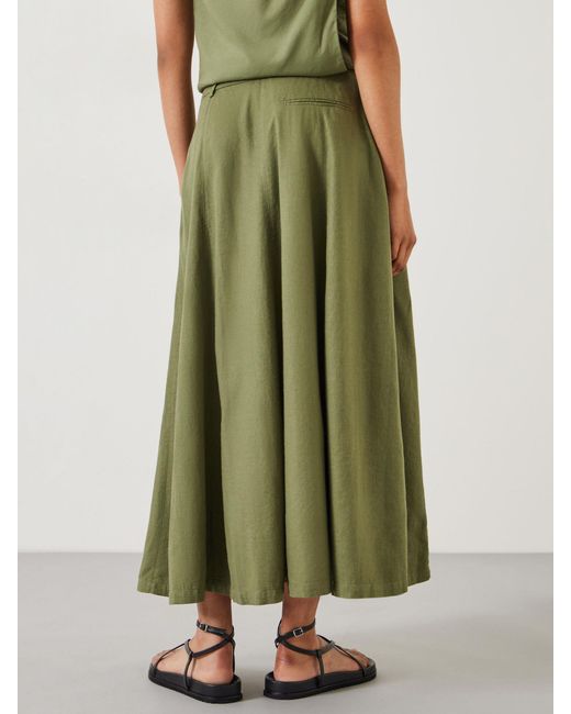 Hush Green Juliah Linen Blend Maxi Skirt