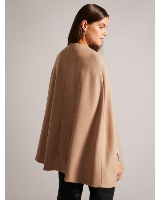 Ted Baker Natural Valariy Wool And Cashmere Blend Cape