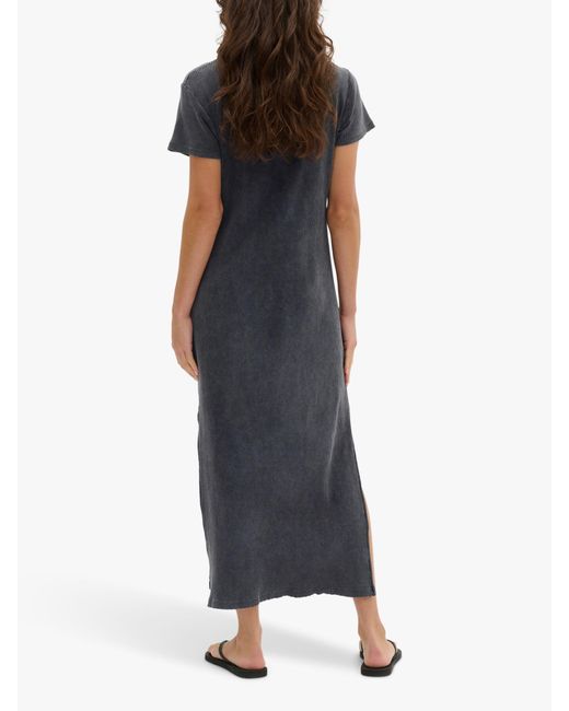My Essential Wardrobe Blue Ace Ribbed Jersey T-shirt Maxi Dress