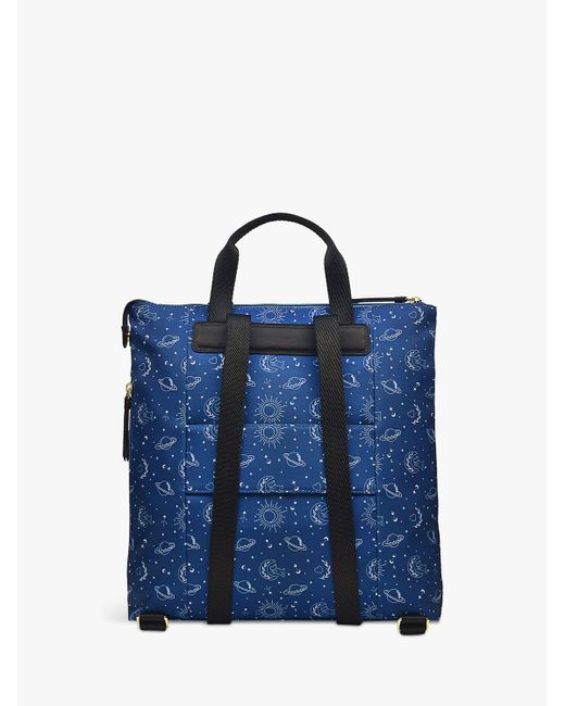 Radley Blue Cosmic Dog Medium Zip Top Backpack